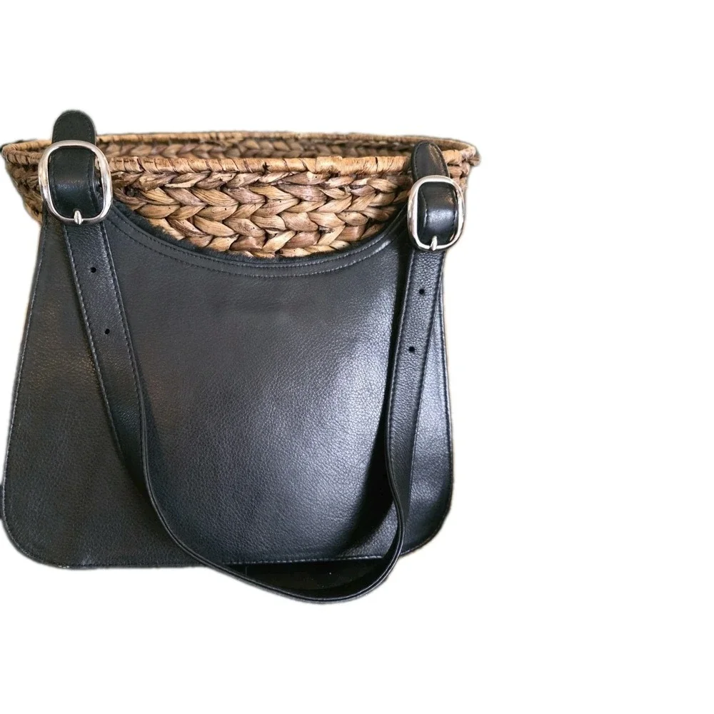 Isabella Fiore Black Haircalf Leather  Hobo Style Small Shoulder Bag Purse Y2K